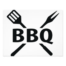 BBQ with cutlery icon Personalized Invite