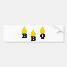 BBQ with flames icon Bumper Stickers