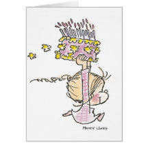 BD-001 Birthday Girl Running Greeting Cards