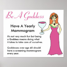 Be A Goddess, Have A Mammogram Wine Goddess BCA Print