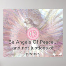 Be Angels Of Peace Pink Dazzling Wings Poster