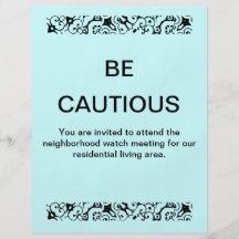 Be Cautious flyer