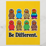 be different funny pattern ducky ducks flyer design