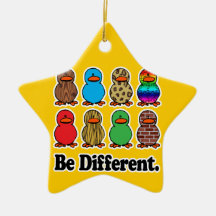 be different funny pattern ducky ducks christmas ornament