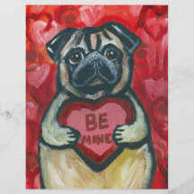 Be Mine Valentine Pug Full Color Flyer