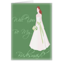 Be My Bridesmaid Invitation for Bridal Attendants Greeting Cards