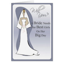 Be My Bridesmaid Invitation for Bridal Attendants Card
