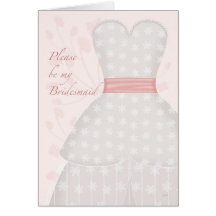 Be My Bridesmaid Lace Gown Coral Cards