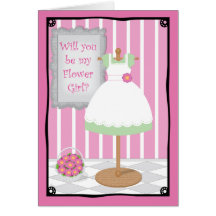 Be My Flower Girl Whimsical Dress Shop Cards