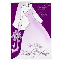 Be My Maid of Honour Wedding Invitation Greeting Card