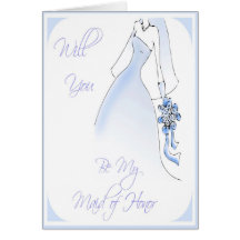 Be My Maid of Honour Wedding Invitation Greeting Card