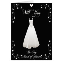 Be My Maid of Honour Wedding Invitation Card
