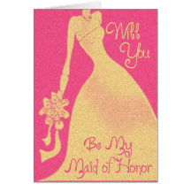 Be My Maid of Honour Wedding Invitation Greeting Cards