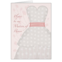 Be My Matron Honour Lace Gown Coral Card