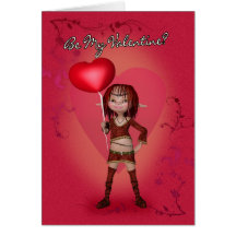 Be My Valentine Card With Cute Elf