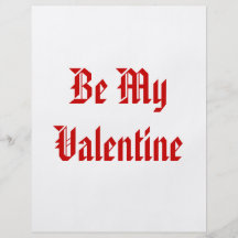 Be My Valentine. Valentines Day. Red and White. Flyer