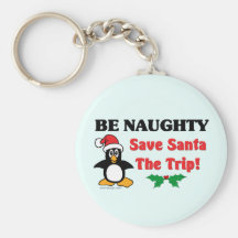 Be Naughty! Save Santa The Trip! Keychain