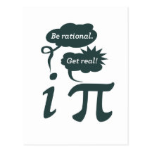 be rational! get real! post card