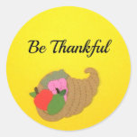 Be Thankful Round Stickers