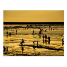 Beach and people postcard