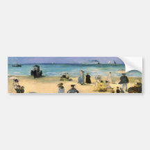 Beach at Boulogne by Manet, Vintage Impressionism Bumper Sticker