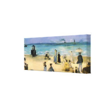 Beach at Boulogne by Manet, Vintage Impressionism Canvas Prints