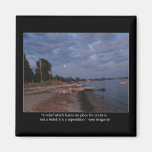 Beach At Dusk and Bergamin Quote Refrigerator Magnet