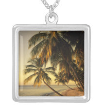 Beach at sunset, Trinidad Personalized Necklace
