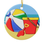 Beach Ball, Pail & Shovel at the Shore Christmas Tree Ornaments