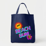 Beach Bum Saying with Sunshine Canvas Tote Tote Bags