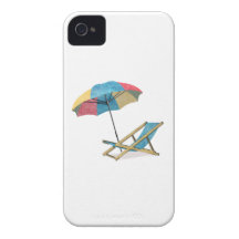 Beach Chair and Umbrella iPhone 4 Covers