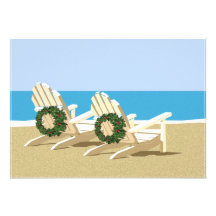 Beach Chairs & Wreaths Invitation