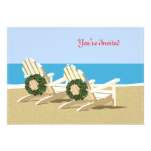 Beach Chairs & Wreaths Personalized Announcement