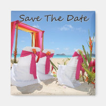 Beach Destination Wedding Refrigerator Magnets