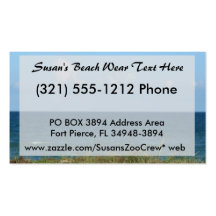 Beach dune with blue water and sky, Florida Business Cards