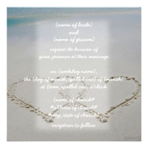 beach hearts Invitation