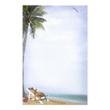 Beach Kitty Personalized Stationery