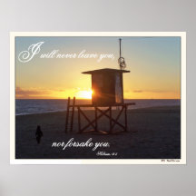 Beach Lifeguard God Will Never Leave Poster