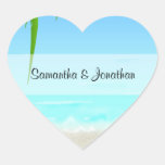 Beach/Ocean Heart Shaped Stickers