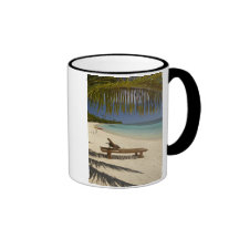 Beach, palm trees & lounger coffee mug