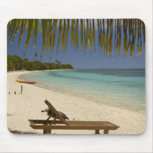 Beach, palm trees & lounger mousepad