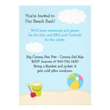 Beach Party Birthday Party Invitation