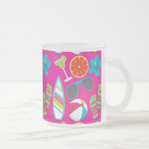 Beach Party Flip Flops Sunglasses Beach Ball Pink Coffee Mug