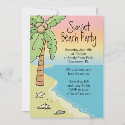 Beach Party Invitations on Beach Party Invitations   Zazzle Com Au