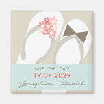Beach Pink Flip Flops Custom Save The Date Magnet