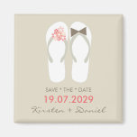 Beach Pink Flip Flops Custom Save The Date Magnet