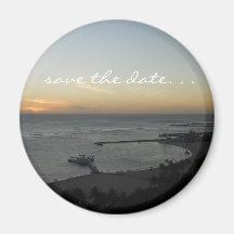 Beach save the date fridge magnets