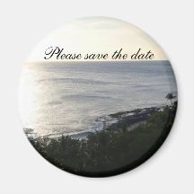 Beach save the date refrigerator magnet