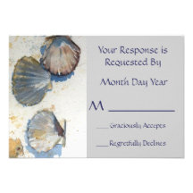 Beach Sea Shells RSVP Card Invitations