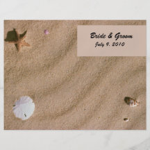 Beach Serenity Folded Wedding Program Personalized Flyer
